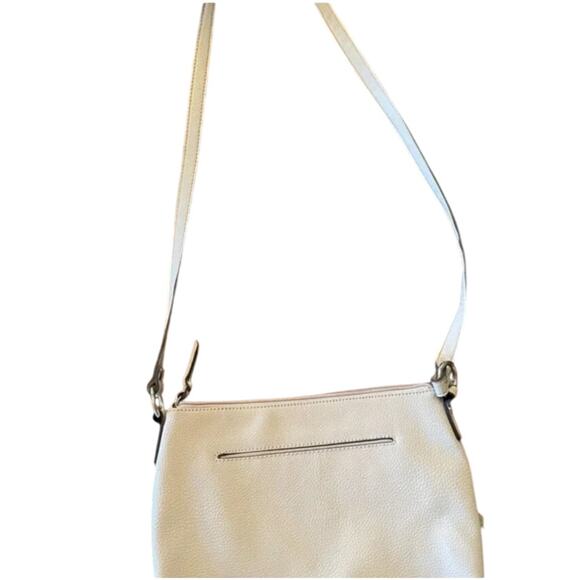 Beautiful Dana Buchman Pebled Leather‎ Off White Crossbody Bag - Picture 2 of 6